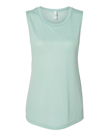 Bella + Canvas 8803 Women's Flowy Scoop Muscle Tank - Dusty Blue