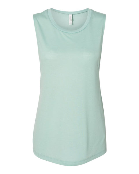 Bella Canvas 8803 Women's Flowy Scoop Muscle Tank Dusty Blue