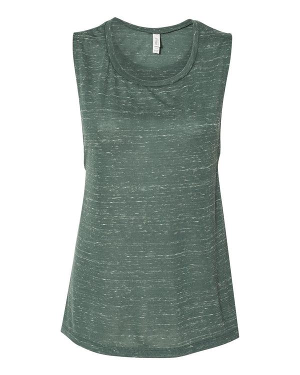 Bella + Canvas 8803 Women's Flowy Scoop Muscle Tank - Forest Marble