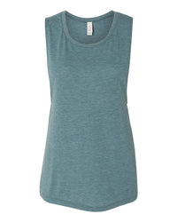 Bella + Canvas 8803 Women's Flowy Scoop Muscle Tank - Heather Deep Teal