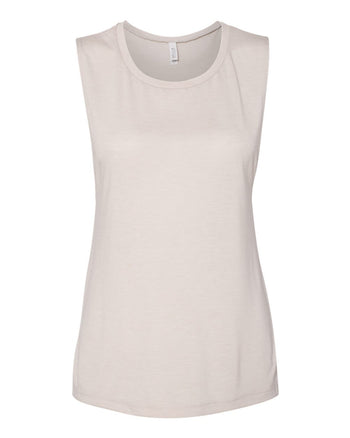 Bella + Canvas 8803 Women's Flowy Scoop Muscle Tank - Heather Dust