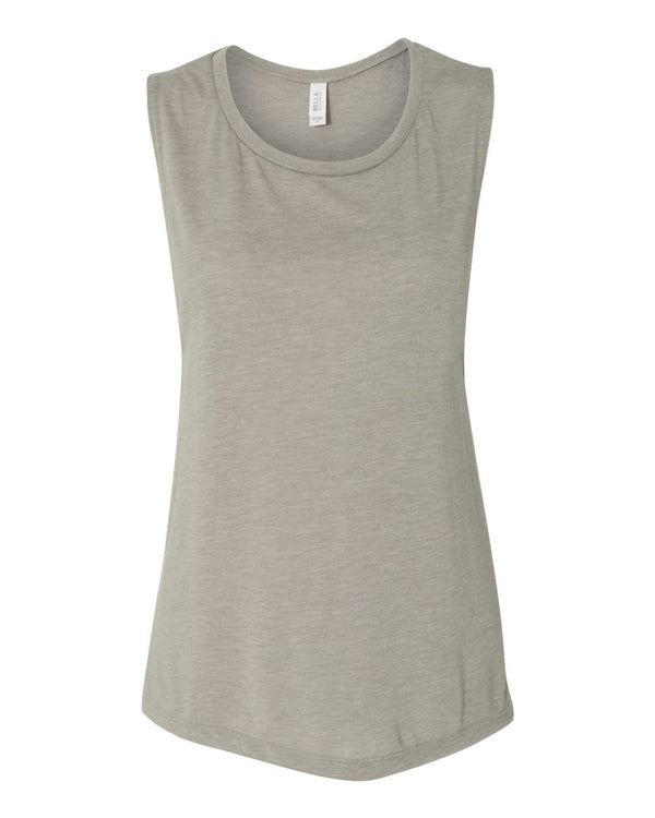Bella + Canvas 8803 Women's Flowy Scoop Muscle Tank - Heather Stone