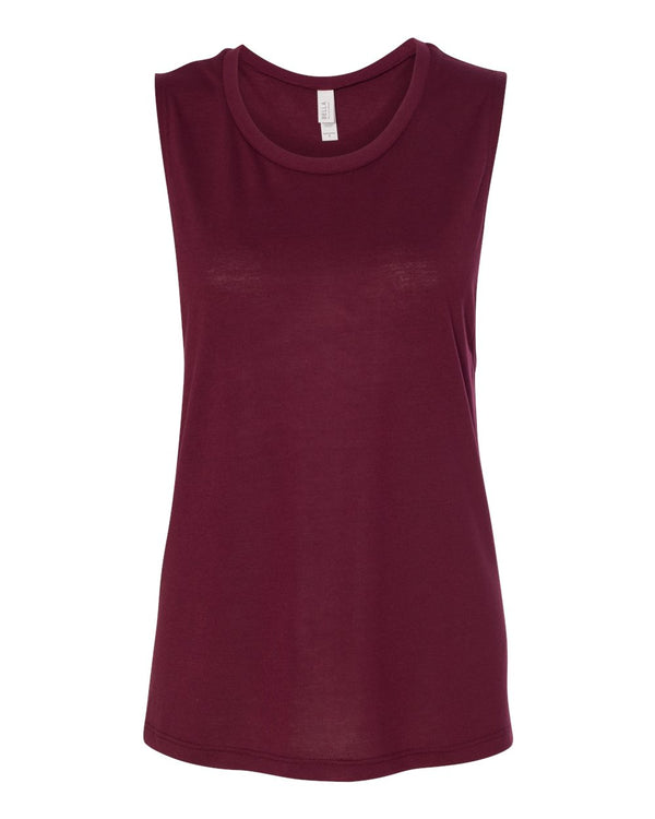Bella + Canvas 8803 Women's Flowy Scoop Muscle Tank - Maroon