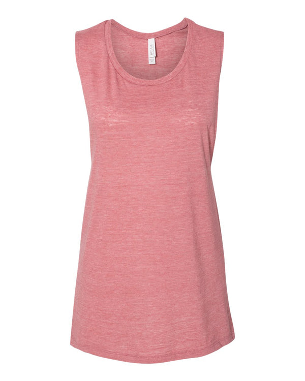 Bella + Canvas 8803 Women's Flowy Scoop Muscle Tank - Mauve Marble