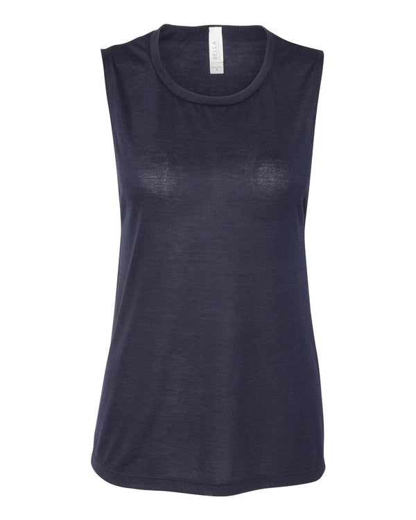 Bella + Canvas 8803 Women's Flowy Scoop Muscle Tank - Midnight