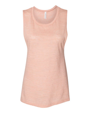 Bella + Canvas 8803 Women's Flowy Scoop Muscle Tank - Peach Slub - 
