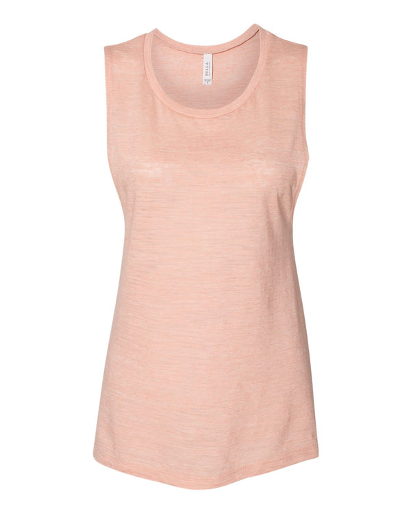 Bella + Canvas 8803 Women's Flowy Scoop Muscle Tank - Peach Slub