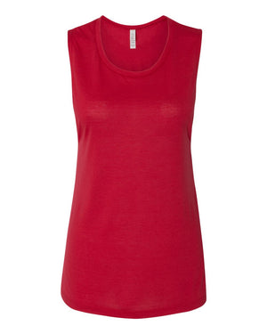 Bella + Canvas 8803 Women's Flowy Scoop Muscle Tank - Red - 