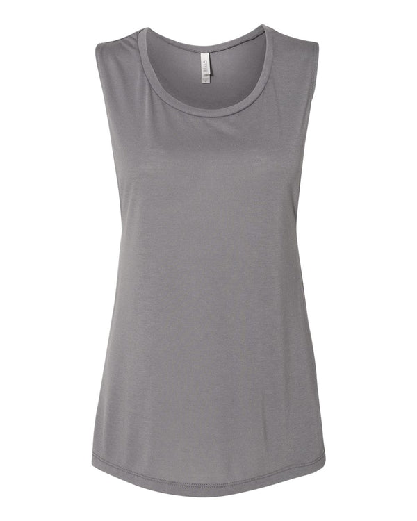 Bella + Canvas 8803 Women's Flowy Scoop Muscle Tank - Storm