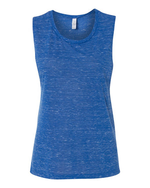 Bella + Canvas 8803 Women's Flowy Scoop Muscle Tank - True Royal Marble - 