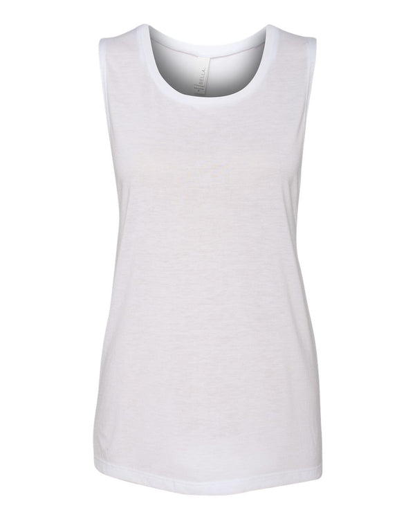 Bella + Canvas 8803 Women's Flowy Scoop Muscle Tank - White