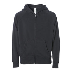 Independent Trading Co PRM15YSBZ Youth Lightweight Special Blend Raglan Zip Hood - 