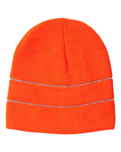 Bayside 3715 USA-Made Safety Knit Beanie with 3M Reflective Thread - 