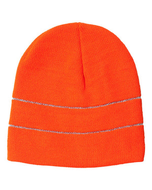 Bayside 3715 USA-Made Safety Knit Beanie with 3M Reflective Thread - 