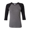 BELLA+CANVAS 2000 Women’s 1x1 Baby Rib Raglan Three-Quarter Sleeve Tee