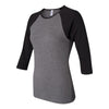 BELLA+CANVAS 2000 Women’s 1x1 Baby Rib Raglan Three-Quarter Sleeve Tee
