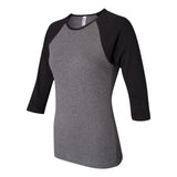 BELLA+CANVAS 2000 Women’s 1x1 Baby Rib Raglan Three-Quarter Sleeve Tee