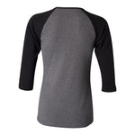 BELLA+CANVAS 2000 Women’s 1x1 Baby Rib Raglan Three-Quarter Sleeve Tee