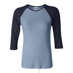 BELLA+CANVAS 2000 Women’s 1x1 Baby Rib Raglan Three-Quarter Sleeve Tee