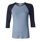 BELLA+CANVAS 2000 Women’s 1x1 Baby Rib Raglan Three-Quarter Sleeve Tee