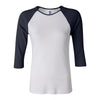 BELLA+CANVAS 2000 Women’s 1x1 Baby Rib Raglan Three-Quarter Sleeve Tee