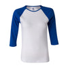 BELLA+CANVAS 2000 Women’s 1x1 Baby Rib Raglan Three-Quarter Sleeve Tee