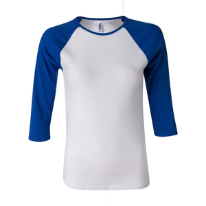 BELLA+CANVAS 2000 Women’s 1x1 Baby Rib Raglan Three-Quarter Sleeve Tee - 