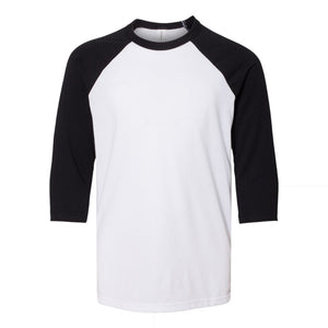 BELLA+CANVAS 3200Y Youth Three-Quarter Sleeve Baseball Tee - 
