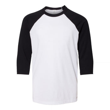 BELLA+CANVAS 3200Y Youth Three-Quarter Sleeve Baseball Tee