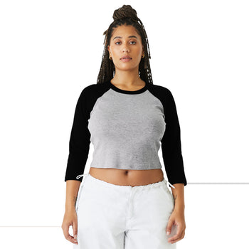 BELLA+CANVAS 1200 Women’s Micro Rib 3/4 Raglan Baby Tee