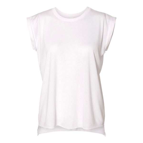 BELLA + CANVAS 8804 Women's Flowy Rolled Cuffs Muscle Tee