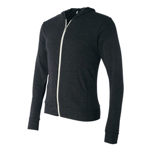 BELLA+CANVAS 3939 Unisex Triblend Lightweight Full-Zip Hooded Long Sleeve Tee - 