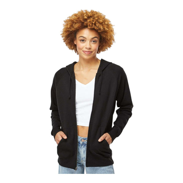 Independent Trading Co PRM33SBZ Unisex Special Blend Raglan Full-Zip Hooded Sweatshirt