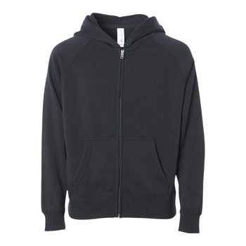 Independent Trading Co PRM10TSBZ Toddler Lightweight Special Blend Raglan Zip Hood