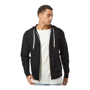 Independent Trading Co PRM90HTZ Unisex Heathered French Terry Full-Zip Hooded Sweatshirt - 