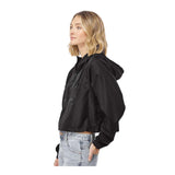 Independent Trading Co EXP64CRP Women's Lightweight Quarter-Zip Pullover Crop Windbreaker