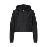 Independent Trading Co EXP64CRP Women's Lightweight Quarter-Zip Pullover Crop Windbreaker