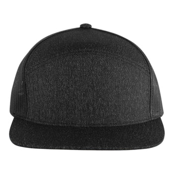 Pacific Headwear P710 Heather 6-Panel Arch Trucker Snapback Cap