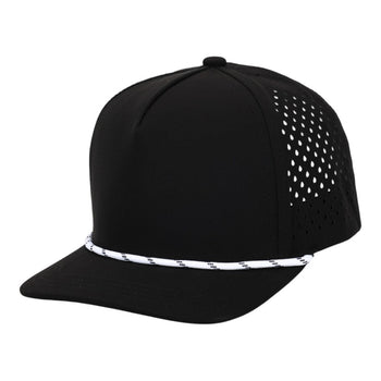 10 10 Hats R615 Black 5 Panel Rope Hat