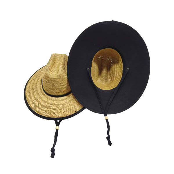 Empire Cove Straw Lifeguard Sun Hats with Cotton Underbrim Coastal Edition