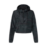 Independent Trading Co EXP64CRP Women's Lightweight Quarter-Zip Pullover Crop Windbreaker