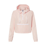 Independent Trading Co EXP64CRP Women's Lightweight Quarter-Zip Pullover Crop Windbreaker
