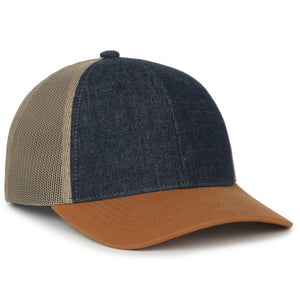 Outdoor Cap FFA-DNM FFA Denim Trucker Cap with Canvas Visor - 