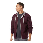 Independent Trading Co PRM90HTZ Unisex Heathered French Terry Full-Zip Hooded Sweatshirt