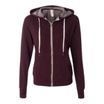 Independent Trading Co PRM90HTZ Unisex Heathered French Terry Full-Zip Hooded Sweatshirt