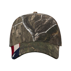 Kati LC350C Kati Sportcap Full Twill Camo with Woven Flag Visor - 