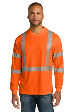 CornerStone CS208 ANSI 107 Class 3 Long Sleeve Segmented Tape Hooded Tee - 