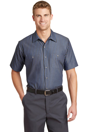 Red Kap CS20 Short Sleeve Striped Industrial Work Shirt - 
