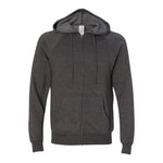 Independent Trading Co PRM33SBZ Unisex Special Blend Raglan Full-Zip Hooded Sweatshirt