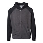 Independent Trading Co PRM15YSBZ Youth Lightweight Special Blend Raglan Zip Hood